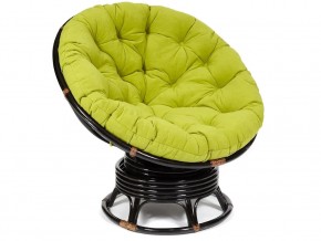 Кресло-качалка Papasan w 23/01 B с подушкой Antique brown, флок Олива в Первоуральске - pervouralsk.magazin-mebel74.ru | фото