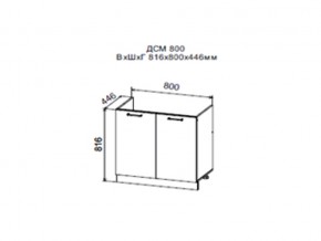 Шкаф нижний ДСМ800 под мойку в Первоуральске - pervouralsk.magazin-mebel74.ru | фото